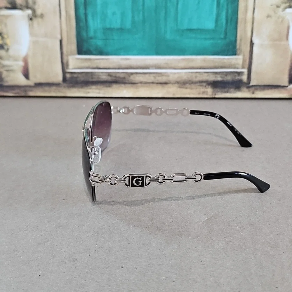 Guess Sunglass Mens Gold Metal Aviator, Brown Tortoise Gradient Frame GF0257 32F